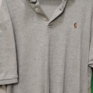 Polo by Ralph Lauren Gray Men's Shirt Large